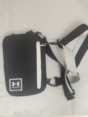 Under Armour Black and White Crossbody Belt Bag